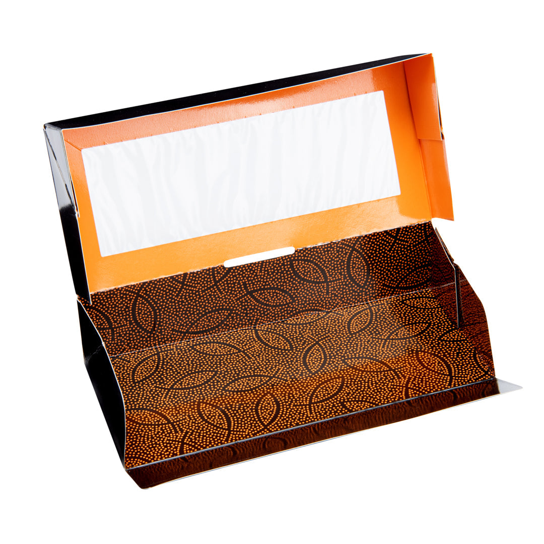 Sakura Vision Black Paper Medium Window Sushi Box - 8" x 3 1/2" x 1 3/4" - 50 count box