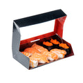 Sakura Vision Black Paper Large Window Sushi Box - 8" x 4 3/4" x 1 3/4" - 200 count box