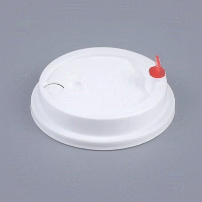 Restpresso White Plastic Coffee Cup Lid - Fits 8, 12, 16 and 20 oz, with Red Heart Plug - 50 count box