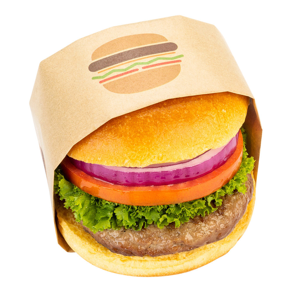 Gastronomia Kraft Paper Food Wrap and Fry Basket Liner - Mini Burger, Greaseproof - 12" x 12" - 500 count box
