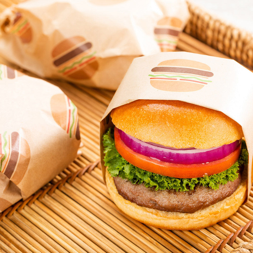 Gastronomia Kraft Paper Food Wrap and Fry Basket Liner - Mini Burger, Greaseproof - 12" x 12" - 500 count box