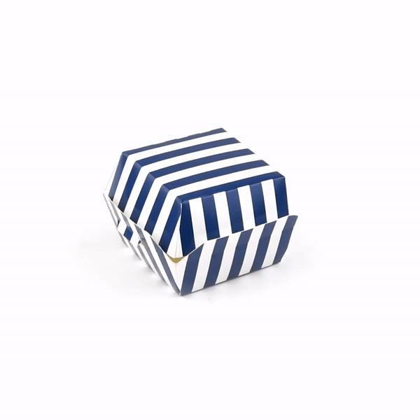 Bio Tek Blue and White Stripe Paper Slider Box - 2 1/2" x 2 1/2" x 2" - 100 count box