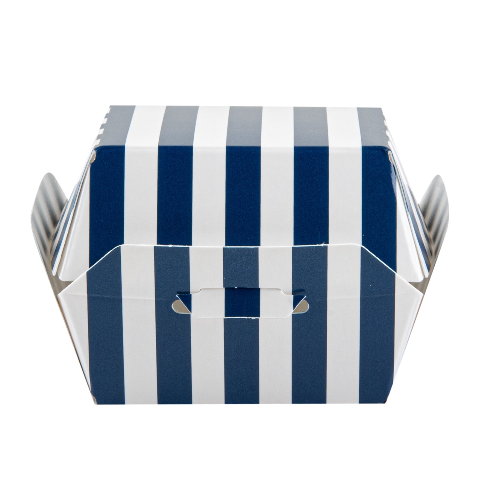 Bio Tek Blue and White Stripe Paper Slider Box - 2 1/2" x 2 1/2" x 2" - 100 count box