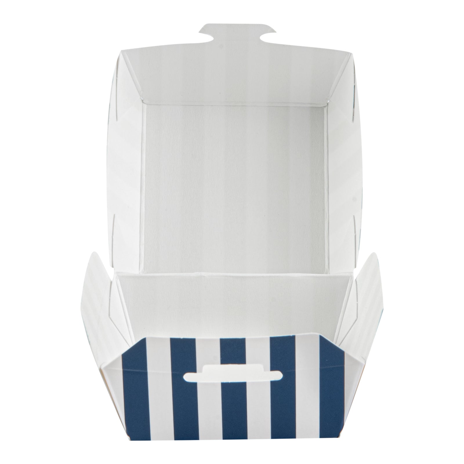 Bio Tek Blue and White Stripe Paper Slider Box - 2 1/2" x 2 1/2" x 2" - 100 count box