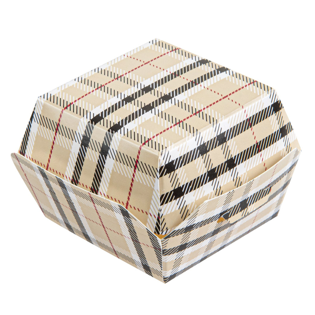 Bio Tek Plaid Paper Slider Box - 2 1/2" x 2 1/2" x 2" - 100 count box