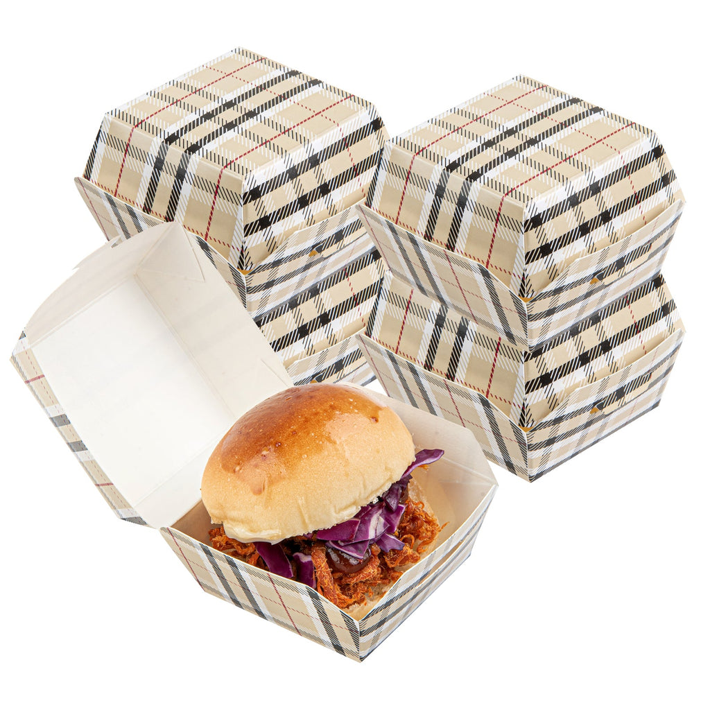 Bio Tek Plaid Paper Slider Box - 2 1/2" x 2 1/2" x 2" - 100 count box