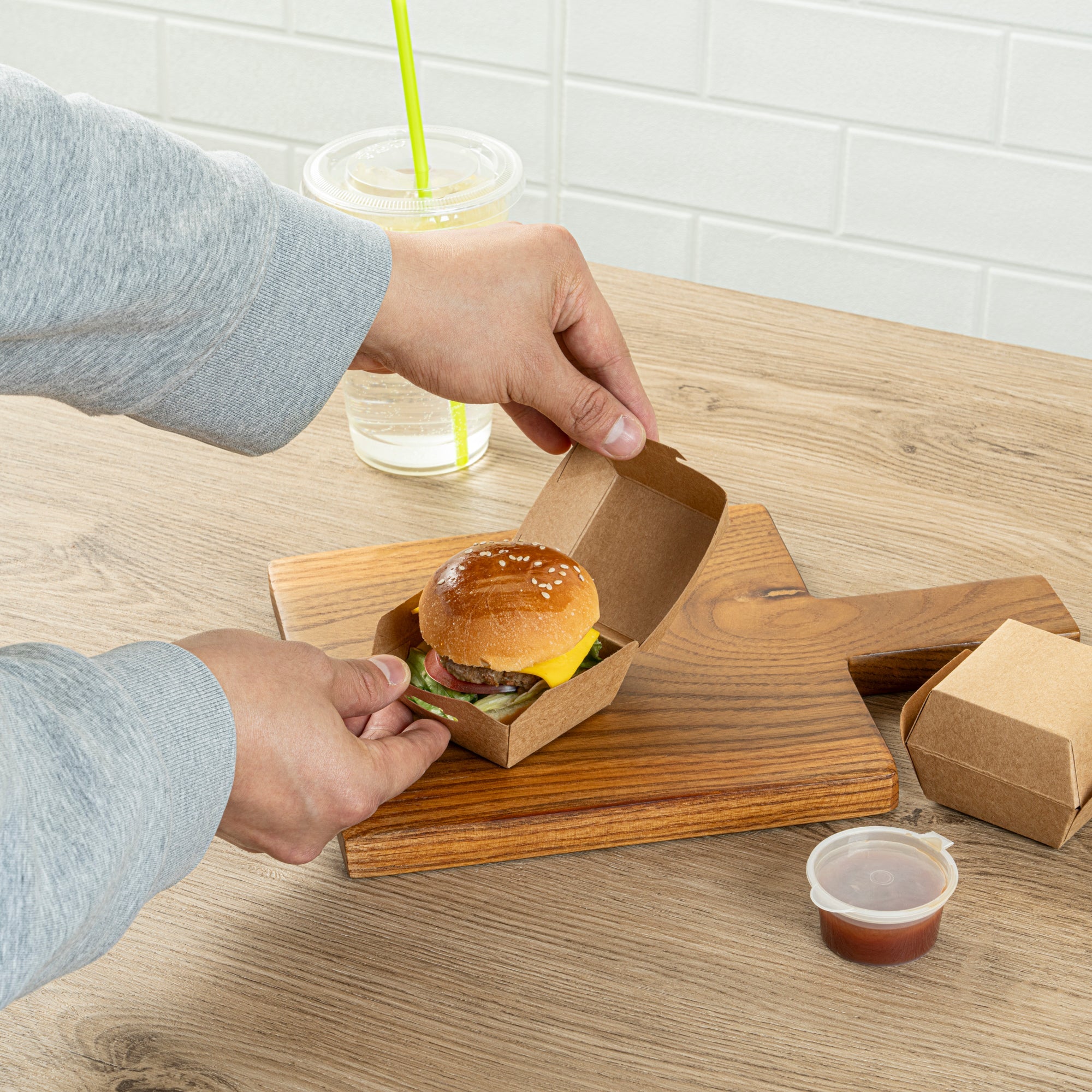 Bio Tek Kraft Paper Slider Box - 2 1/2" x 2 1/2" x 2" - 100 count box