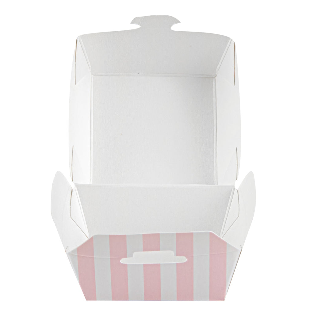 Bio Tek Pink and White Stripe Paper Slider Box - 2 1/2" x 2 1/2" x 2" - 100 count box