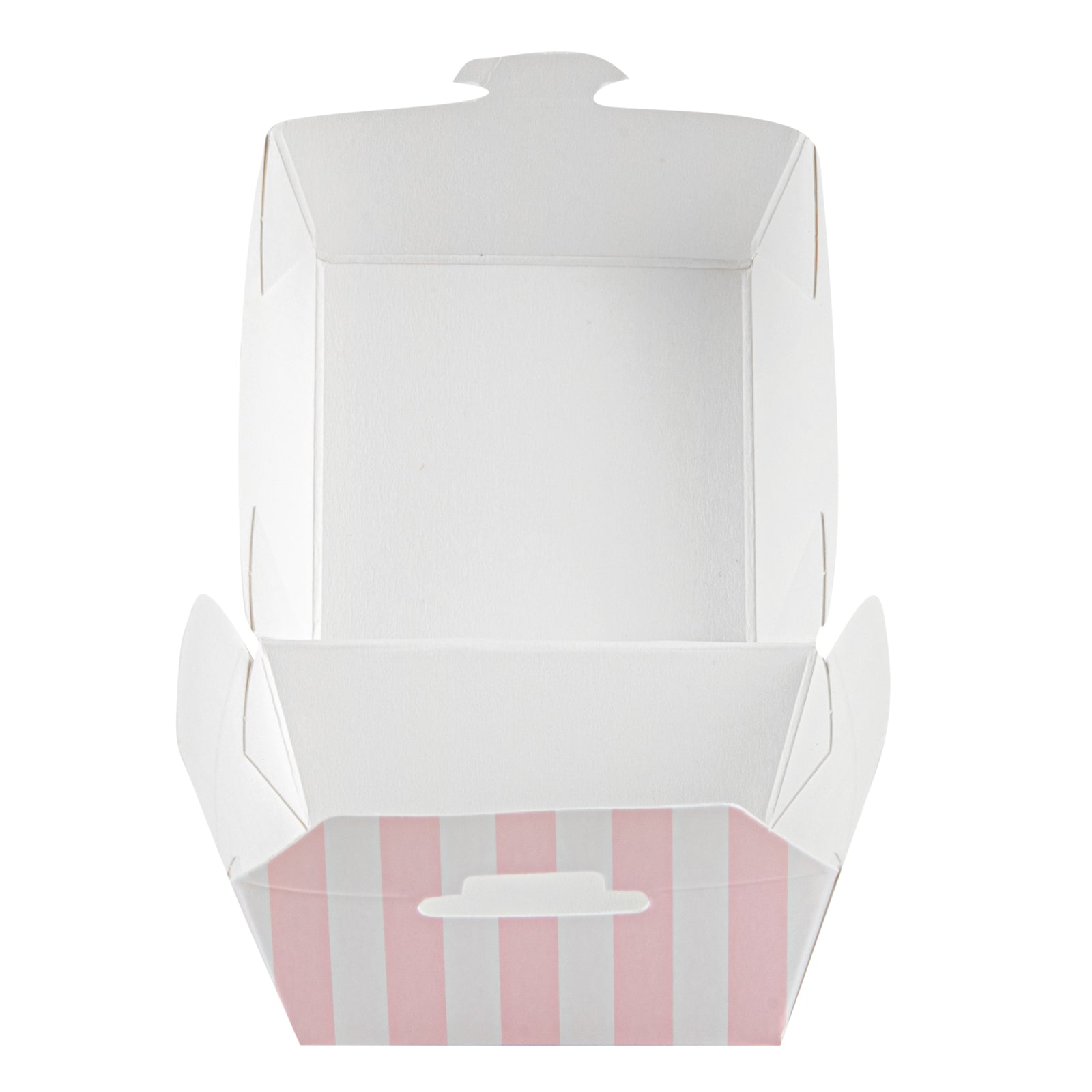 Bio Tek Pink and White Stripe Paper Slider Box - 2 1/2" x 2 1/2" x 2" - 100 count box