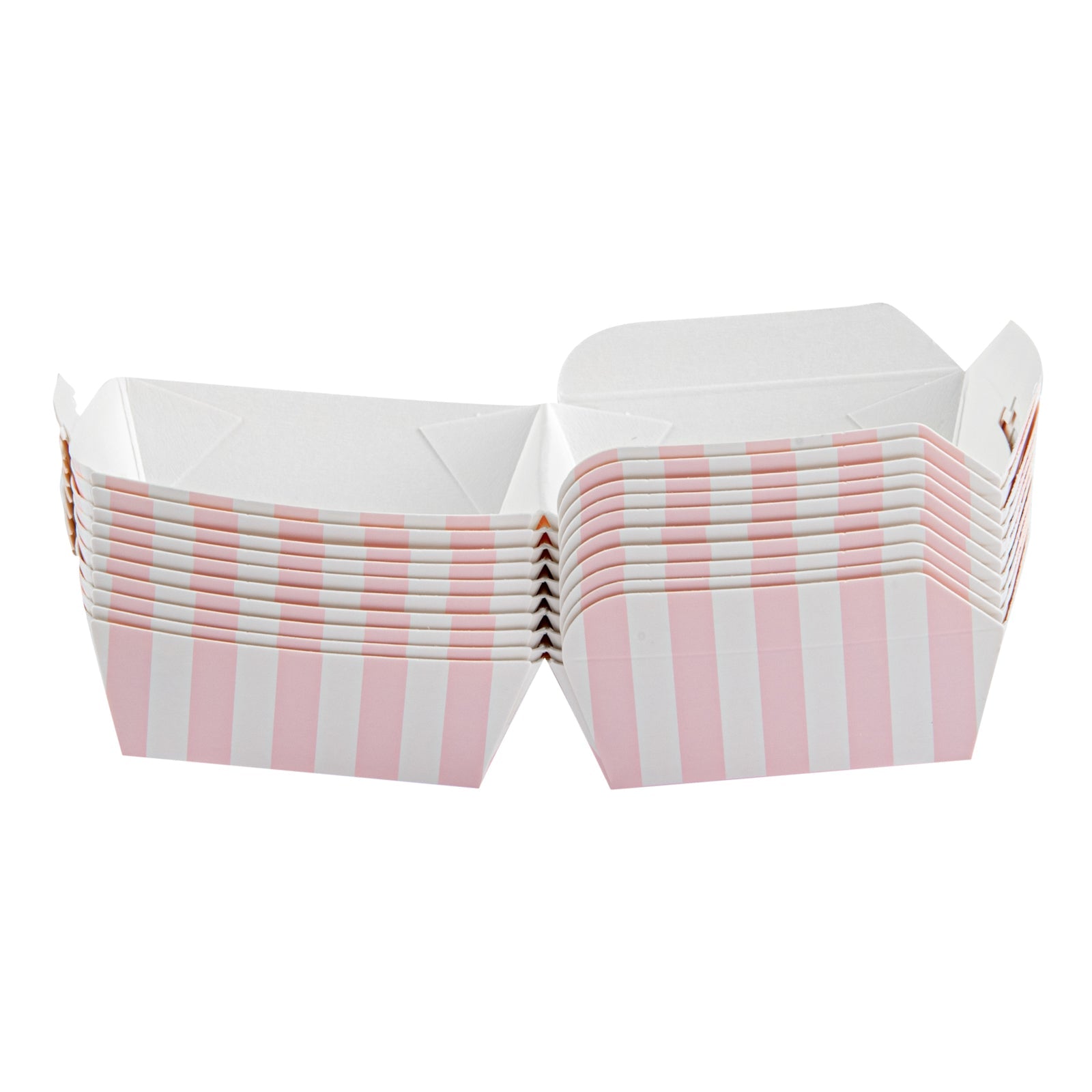 Bio Tek Pink and White Stripe Paper Slider Box - 2 1/2" x 2 1/2" x 2" - 100 count box