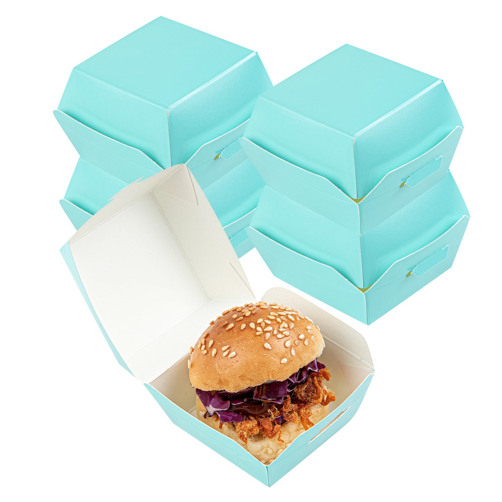 Bio Tek Turquoise Paper Slider Box - 2 1/2" x 2 1/2" x 2" - 100 count box