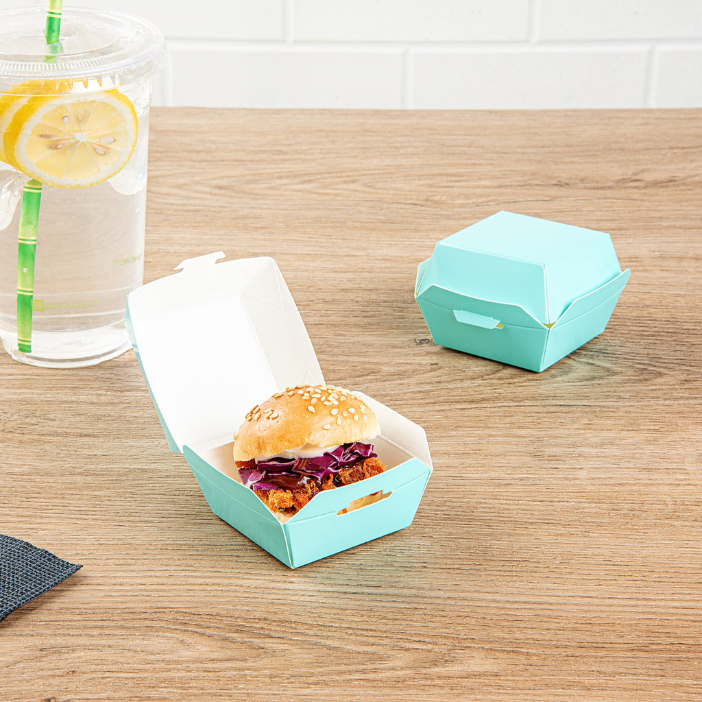 Bio Tek Turquoise Paper Slider Box - 2 1/2" x 2 1/2" x 2" - 100 count box