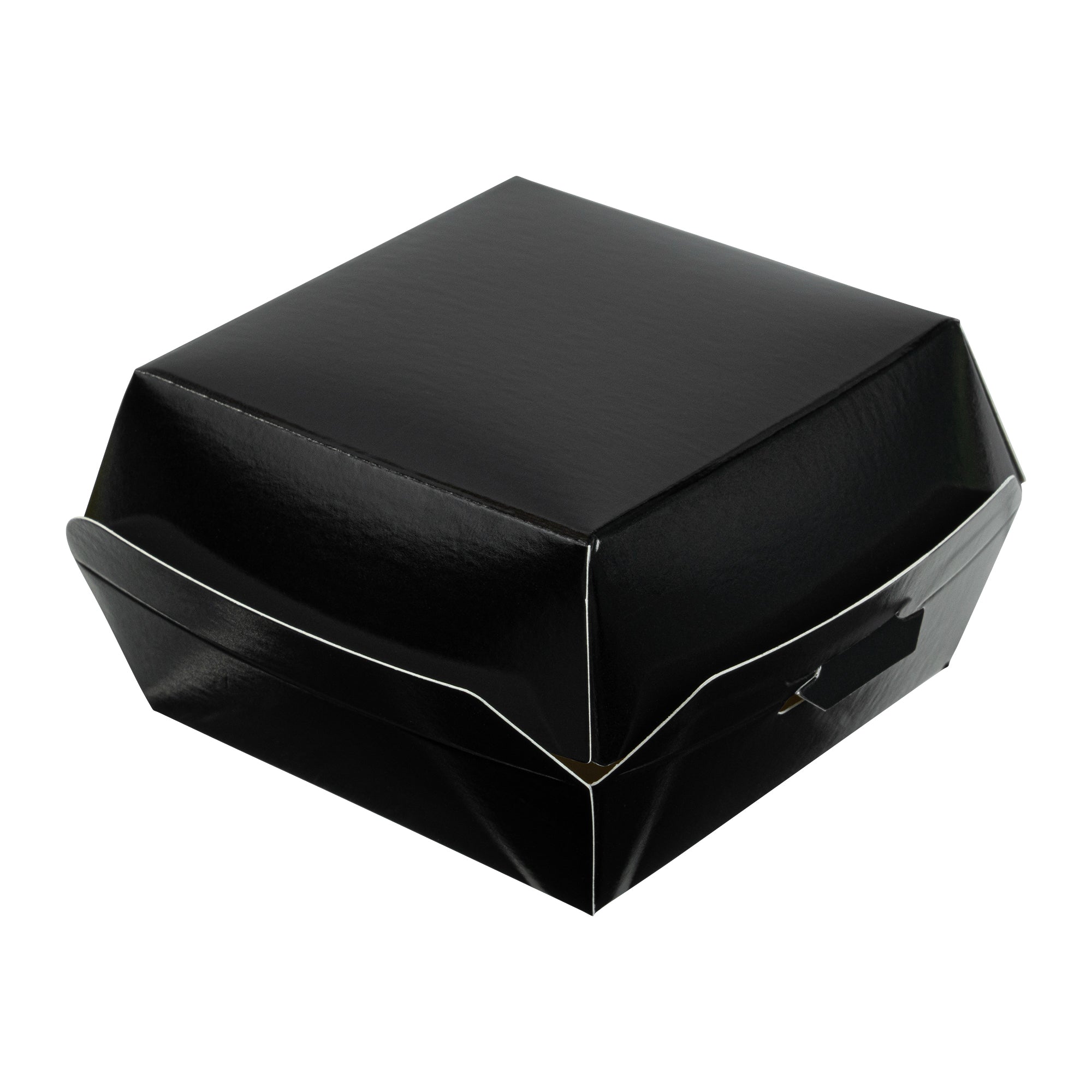 Bio Tek Black Paper Mini Burger Box - 2 3/4" x 2 3/4" x 2" - 100 count box