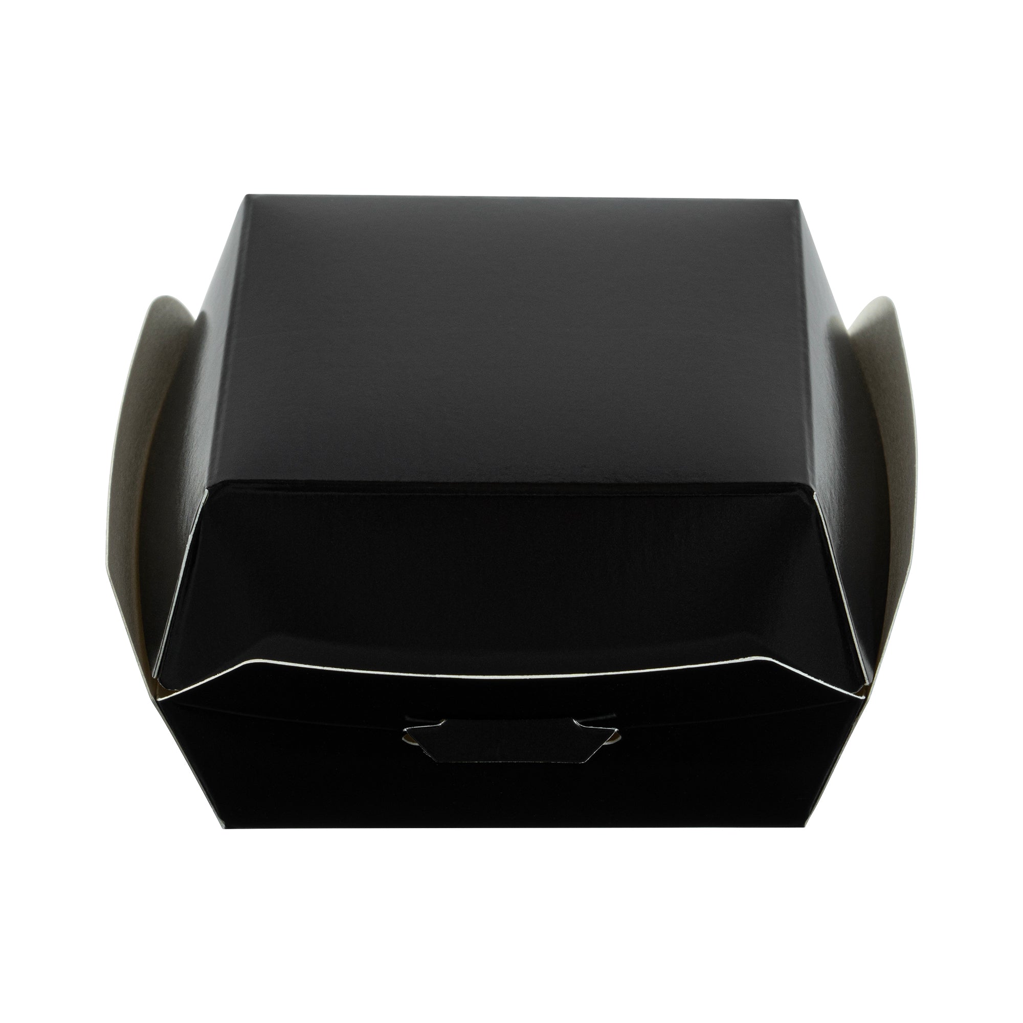 Bio Tek Black Paper Mini Burger Box - 2 3/4" x 2 3/4" x 2" - 100 count box