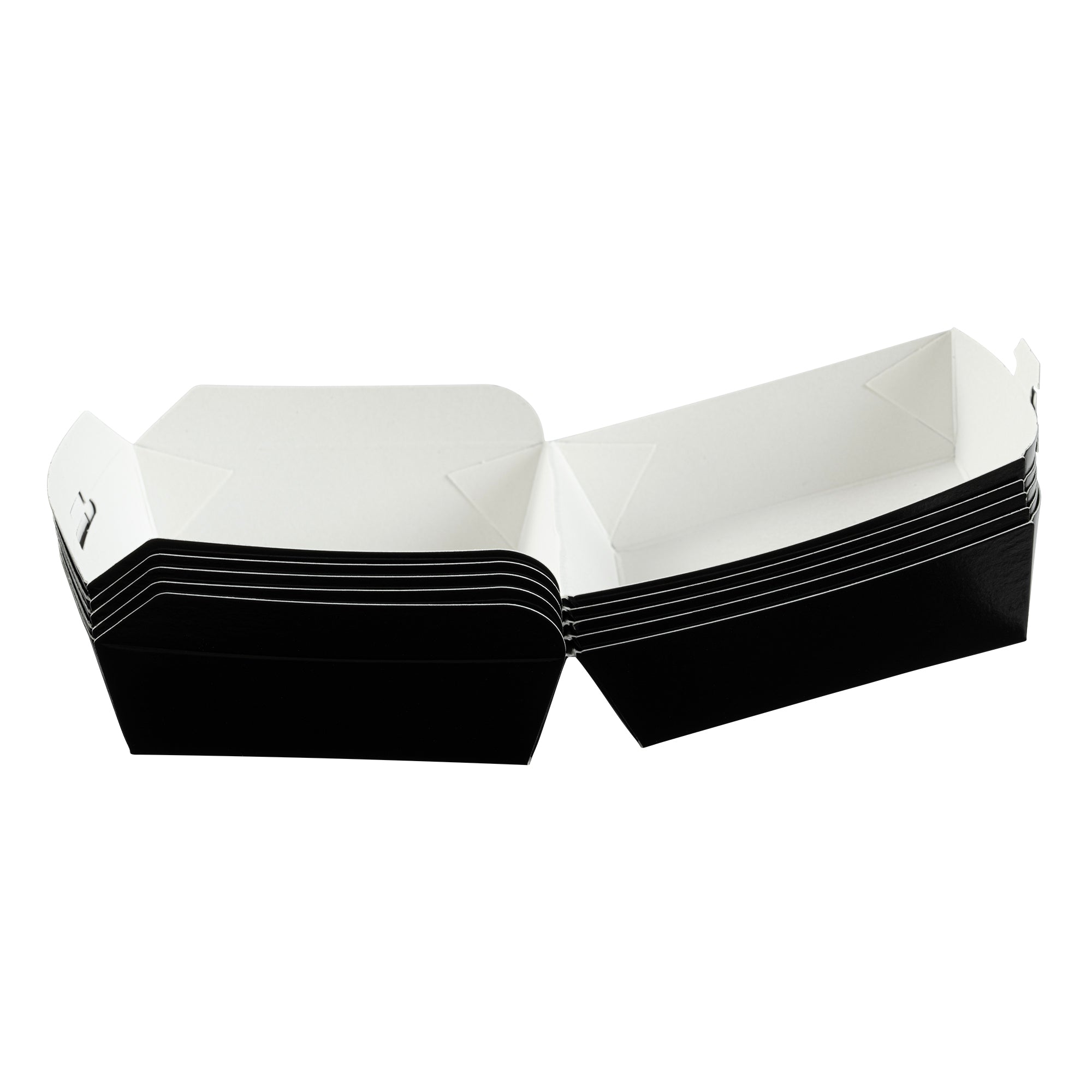 Bio Tek Black Paper Mini Burger Box - 2 3/4" x 2 3/4" x 2" - 100 count box