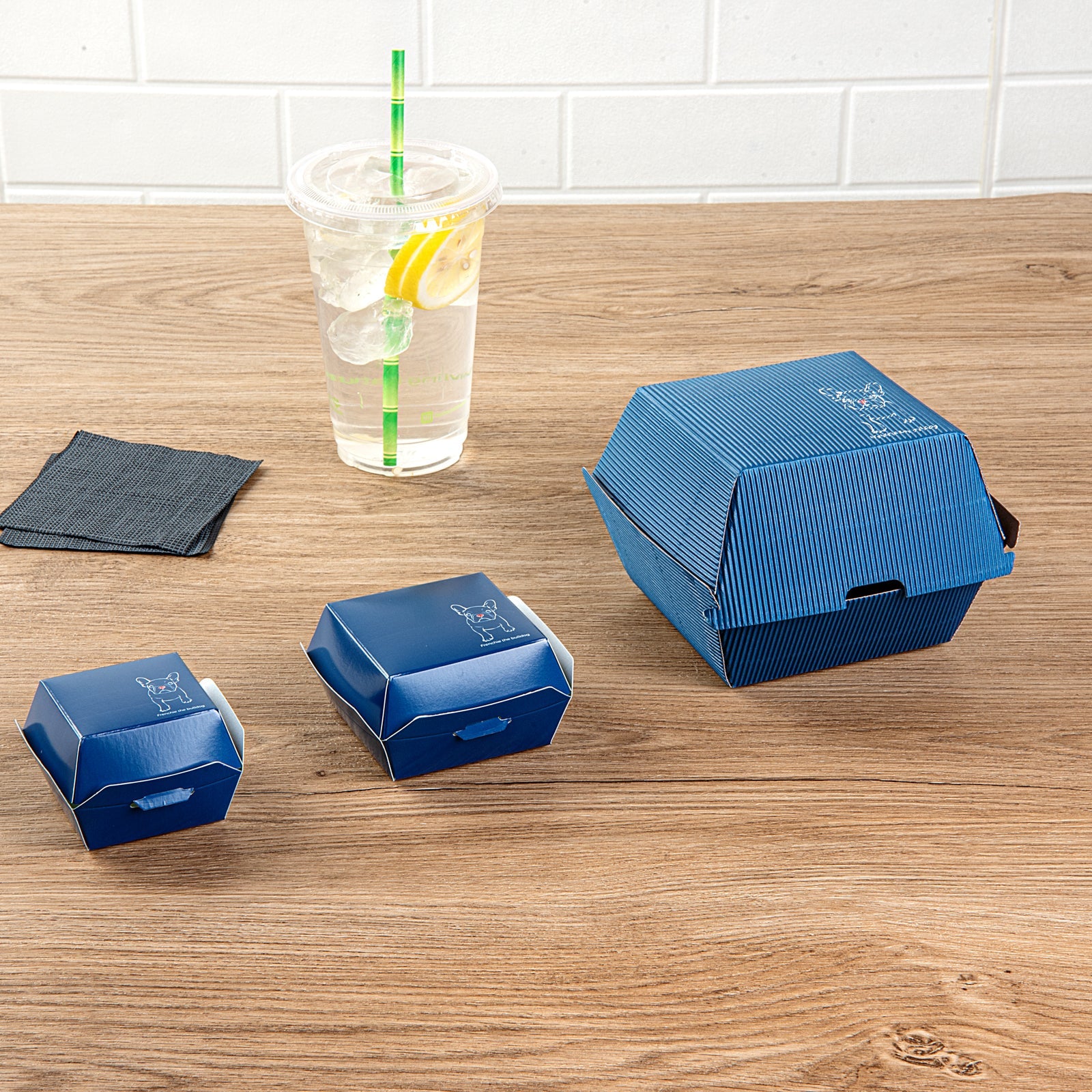 Bio Tek Frenchie Paper Mini Burger Box - 2 3/4" x 2 3/4" x 2" - 100 count box