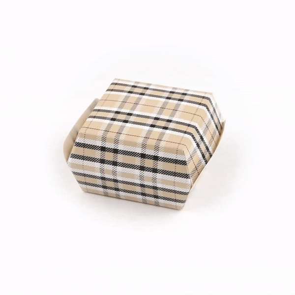 Bio Tek Plaid Paper Mini Burger Box - 2 3/4" x 2 3/4" x 2" - 100 count box