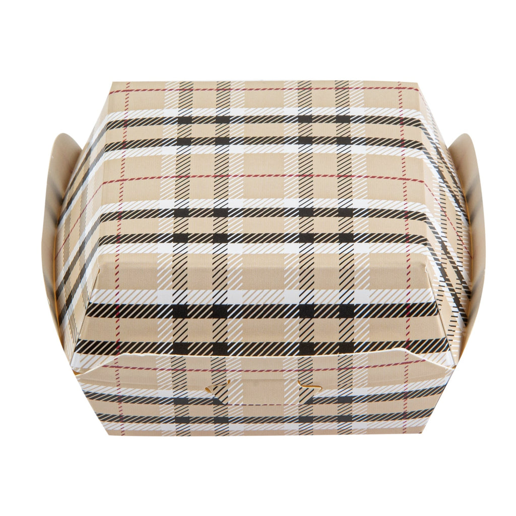 Bio Tek Plaid Paper Mini Burger Box - 2 3/4" x 2 3/4" x 2" - 100 count box