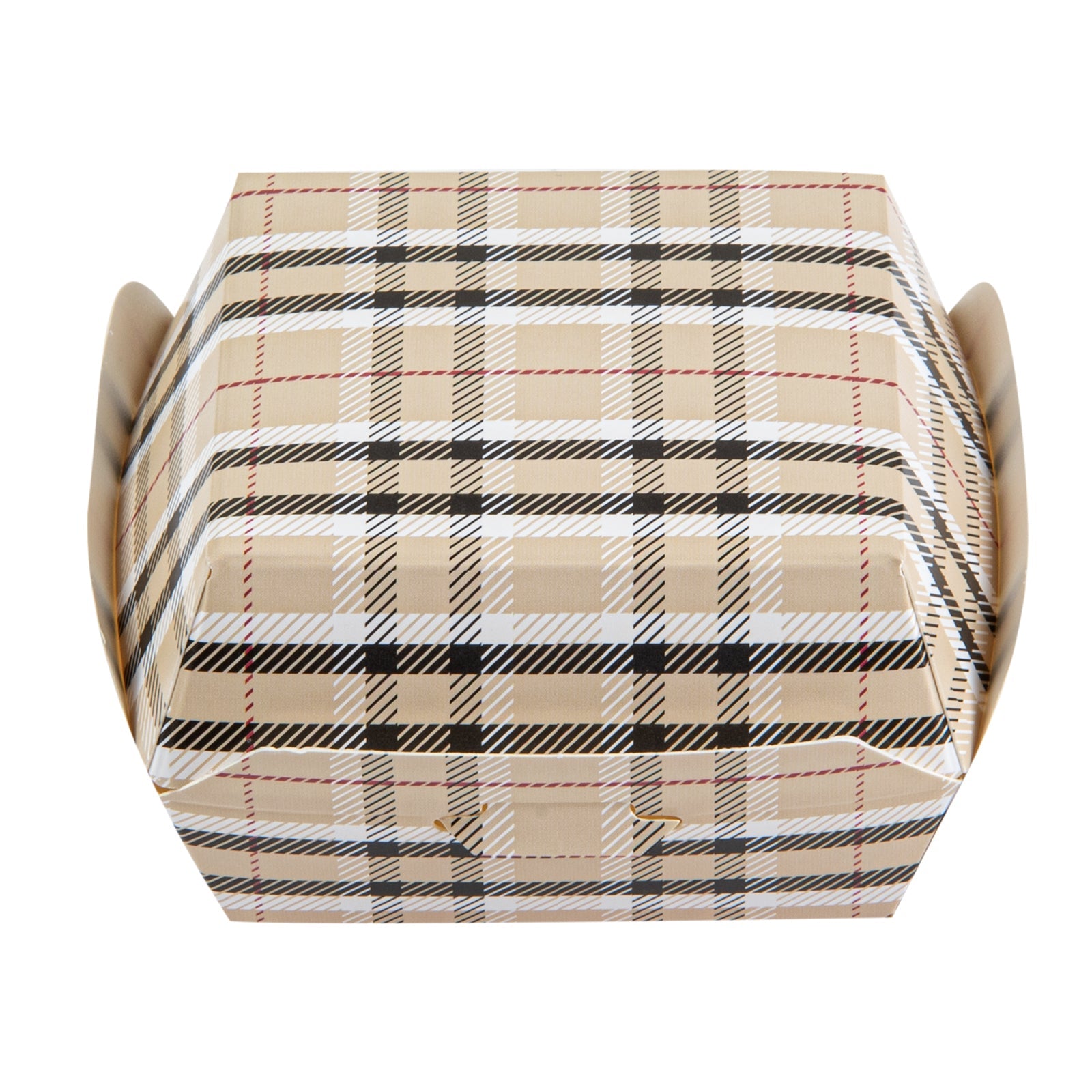 Bio Tek Plaid Paper Mini Burger Box - 2 3/4" x 2 3/4" x 2" - 100 count box
