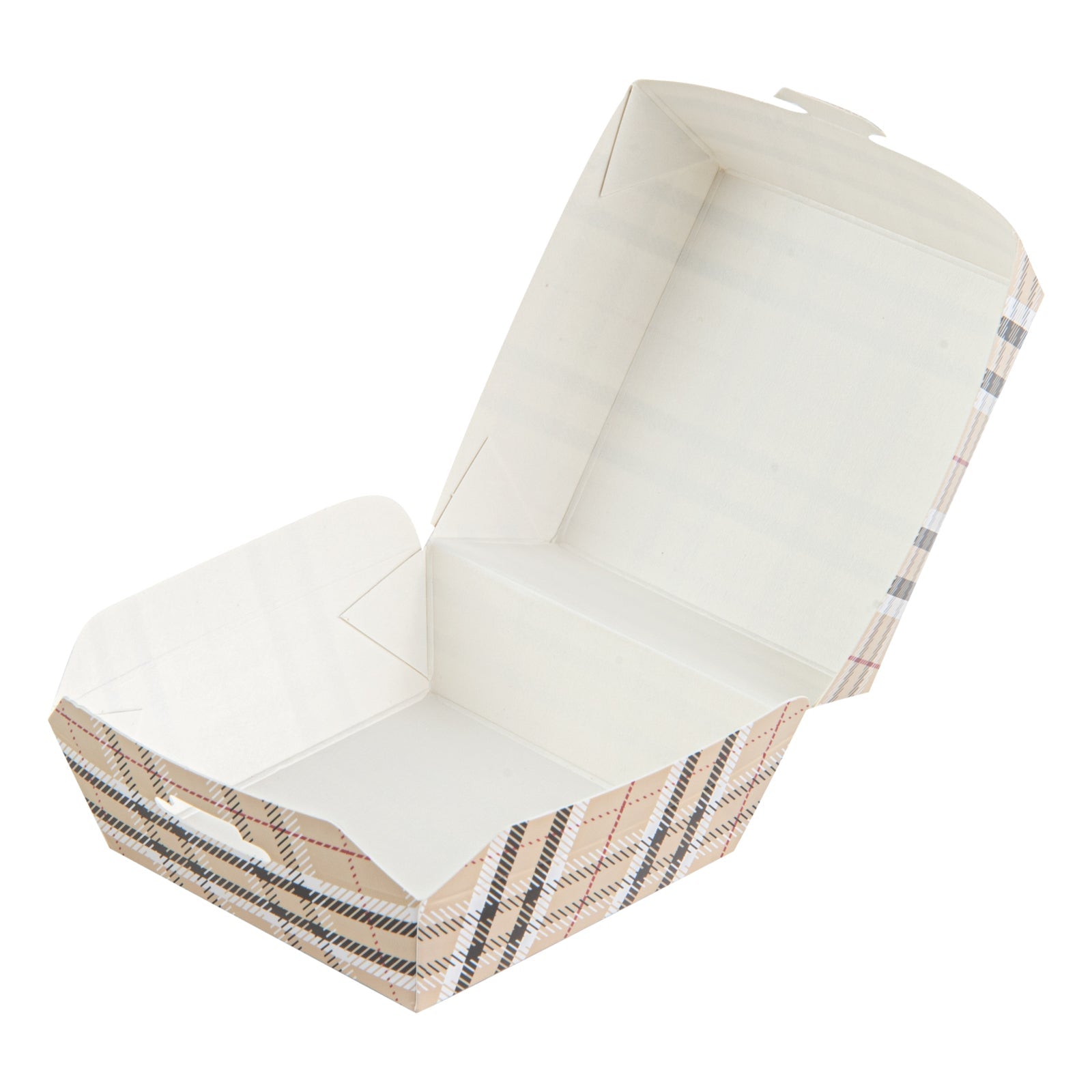 Bio Tek Plaid Paper Mini Burger Box - 2 3/4" x 2 3/4" x 2" - 100 count box
