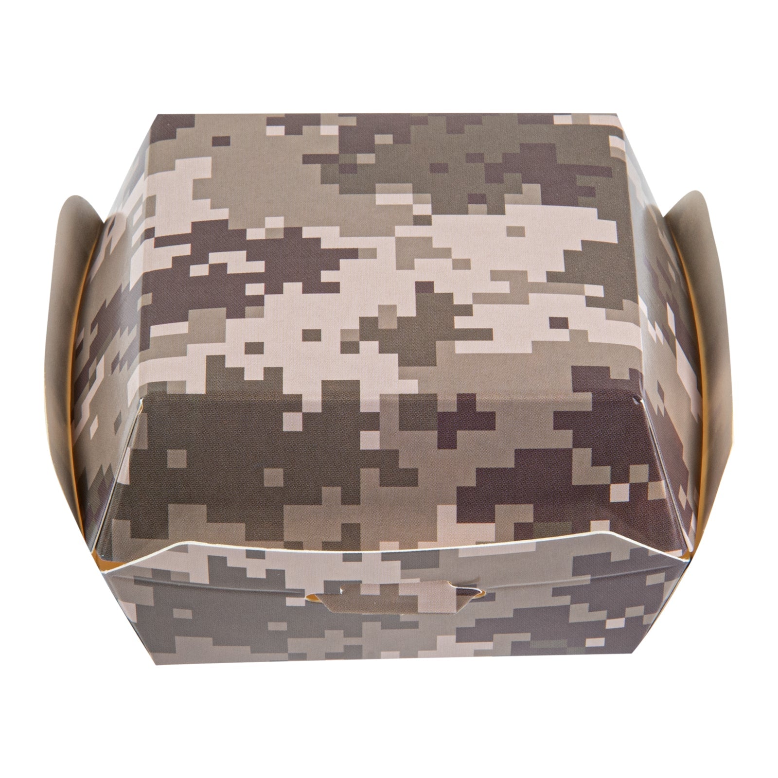 Bio Tek Camouflage Paper Mini Burger Box - 2 3/4" x 2 3/4" x 2" - 100 count box