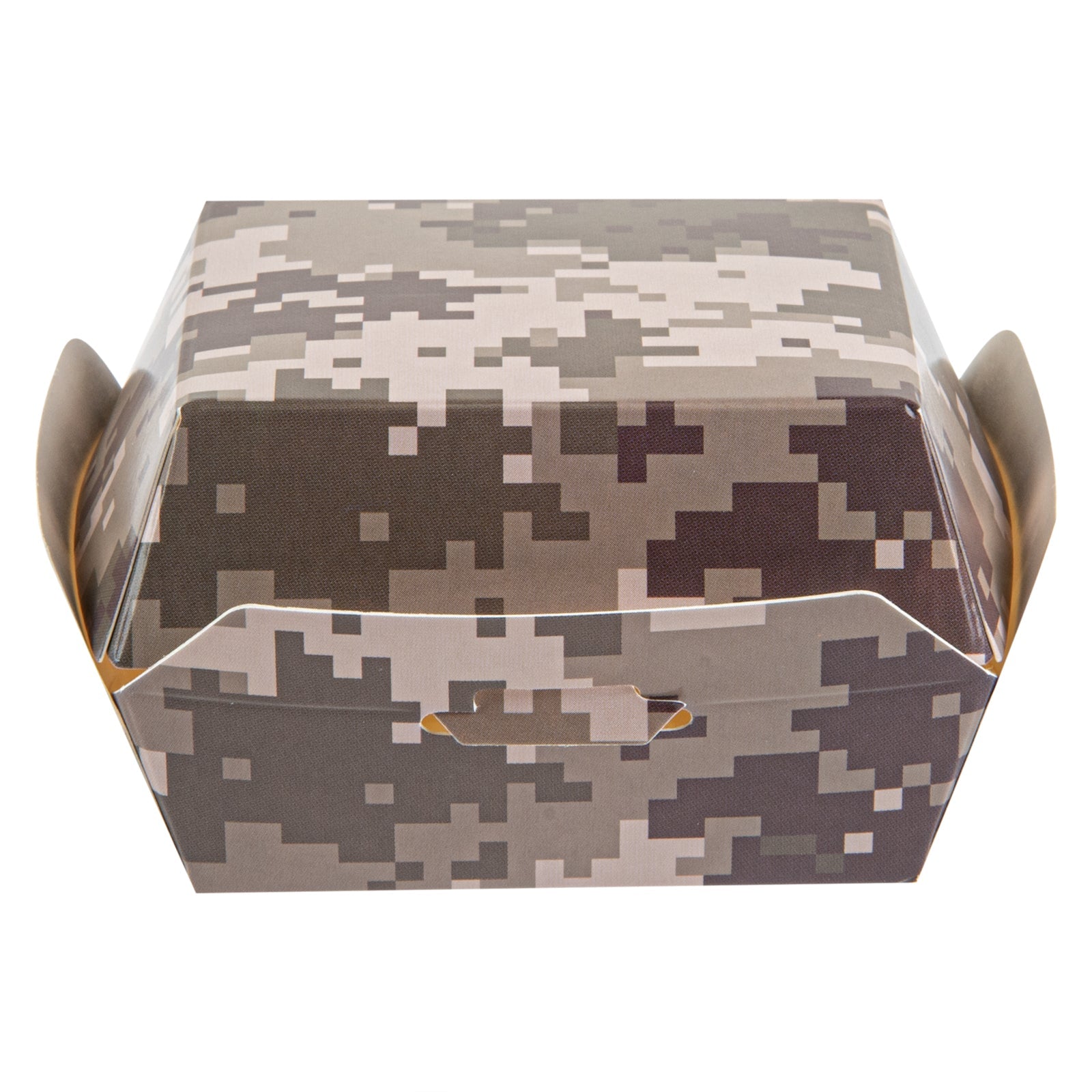 Bio Tek Camouflage Paper Mini Burger Box - 2 3/4" x 2 3/4" x 2" - 100 count box
