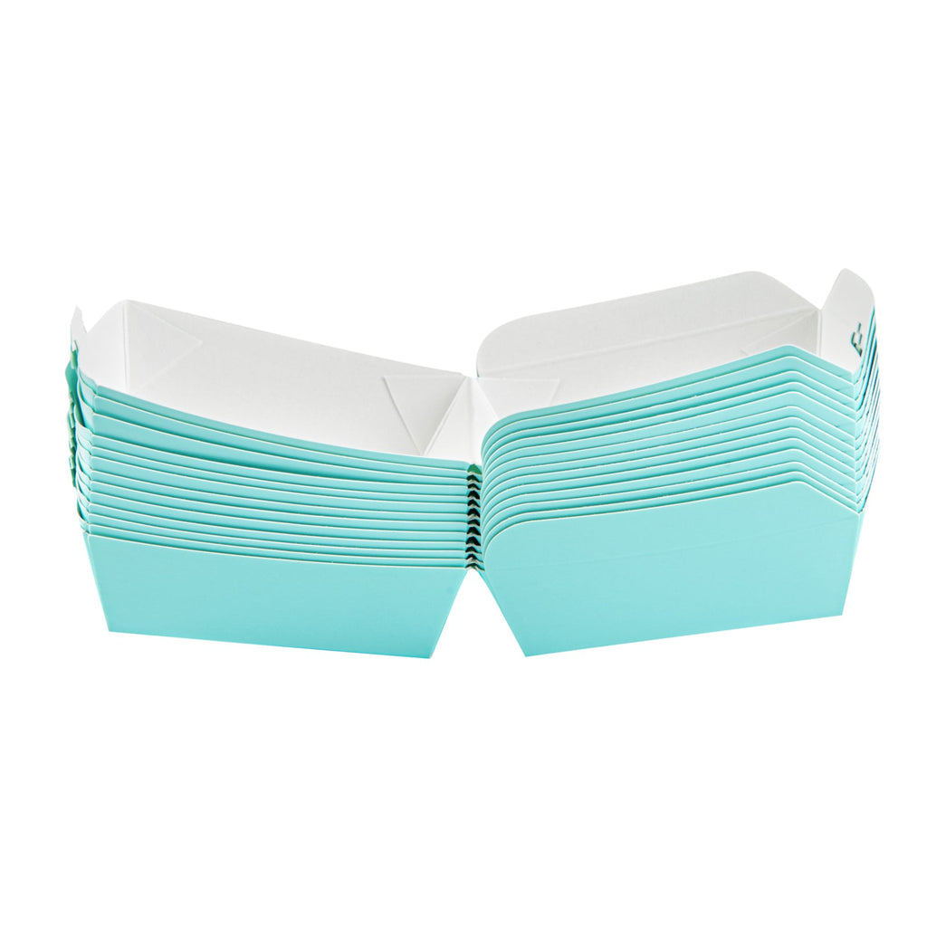 Bio Tek Turquoise Paper Mini Burger Box - 2 3/4" x 2 3/4" x 2" - 100 count box