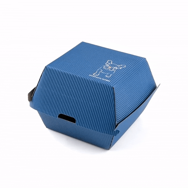 Bio Tek Frenchie Paper Burger Box - Ripple Wall - 4" x 4" x 3 3/4" - 100 count box
