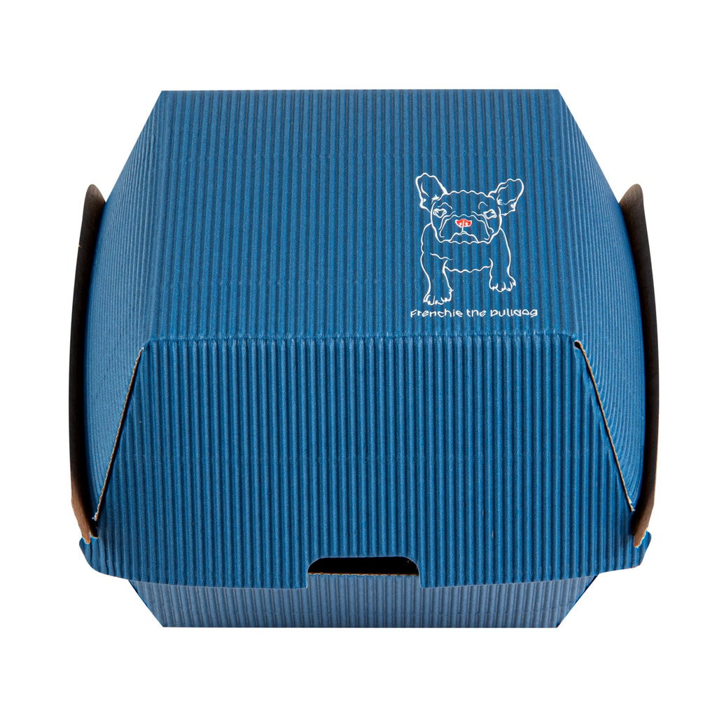 Bio Tek Frenchie Paper Burger Box - Ripple Wall - 4" x 4" x 3 3/4" - 100 count box