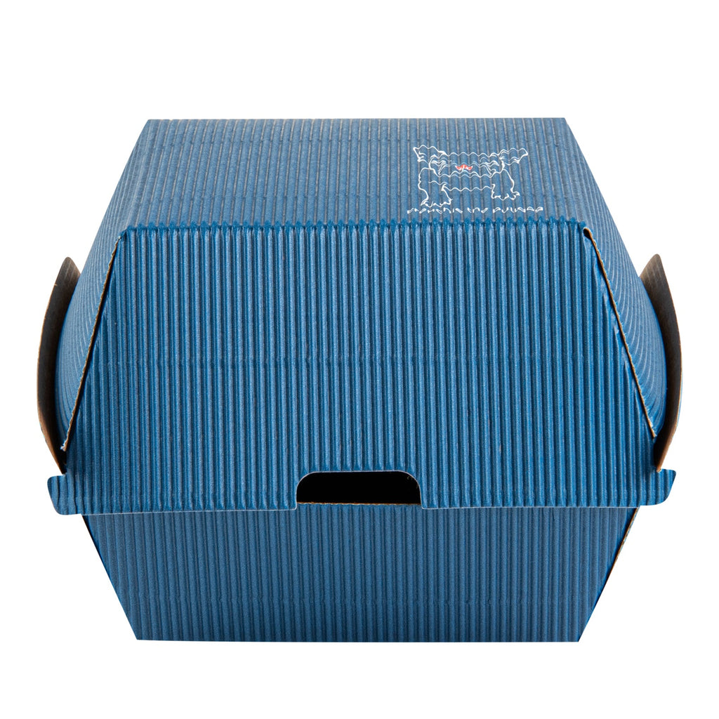 Bio Tek Frenchie Paper Burger Box - Ripple Wall - 4" x 4" x 3 3/4" - 100 count box