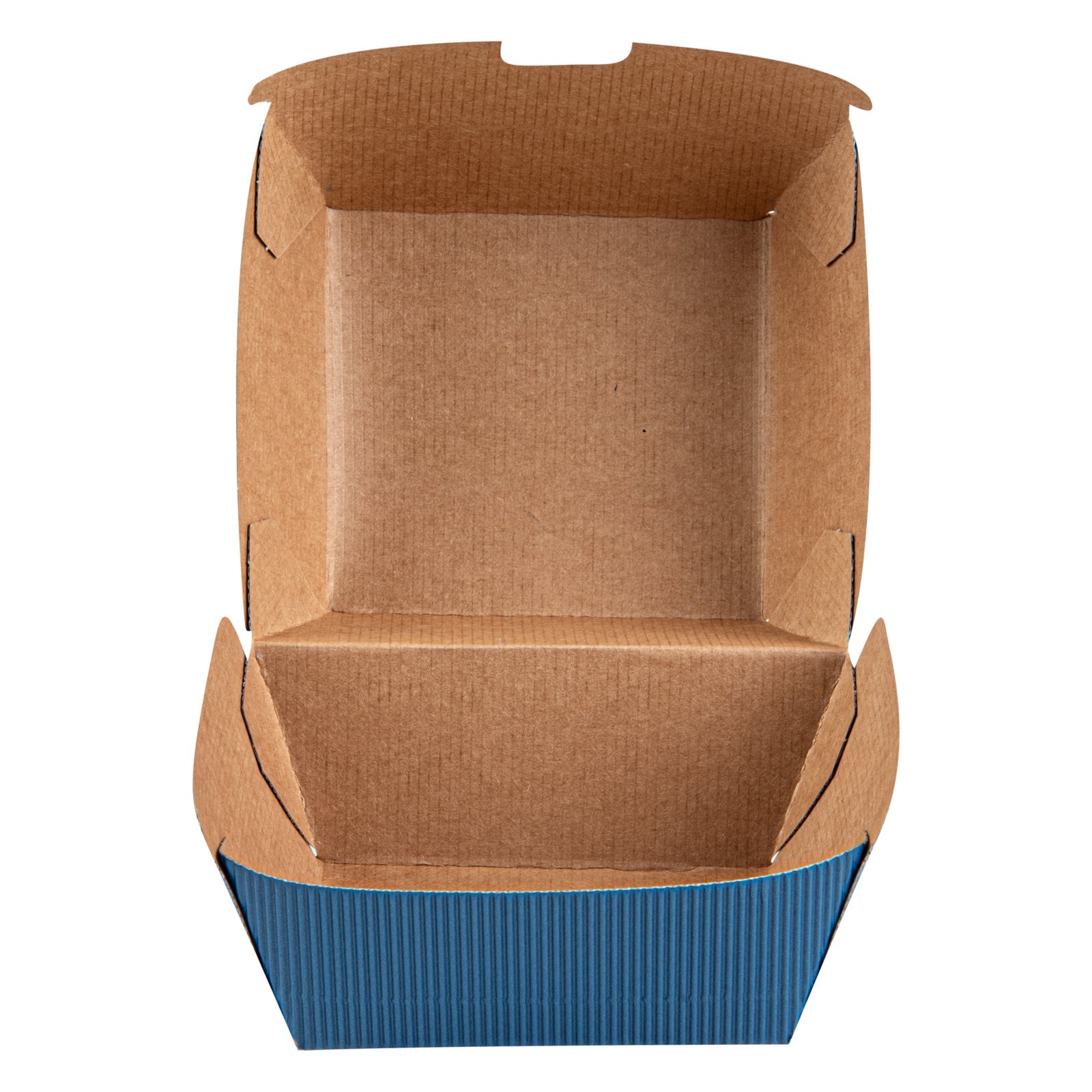 Bio Tek Frenchie Paper Burger Box - Ripple Wall - 4" x 4" x 3 3/4" - 100 count box