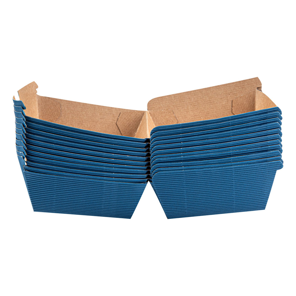 Bio Tek Frenchie Paper Burger Box - Ripple Wall - 4" x 4" x 3 3/4" - 100 count box