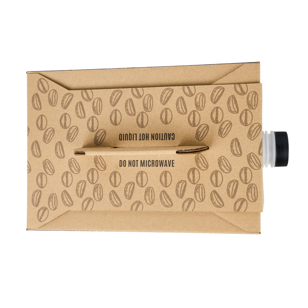 Restpresso 96 oz Kraft and Black Paper Coffee / Beverage Take Out Container - 12 Cups - 10 count box
