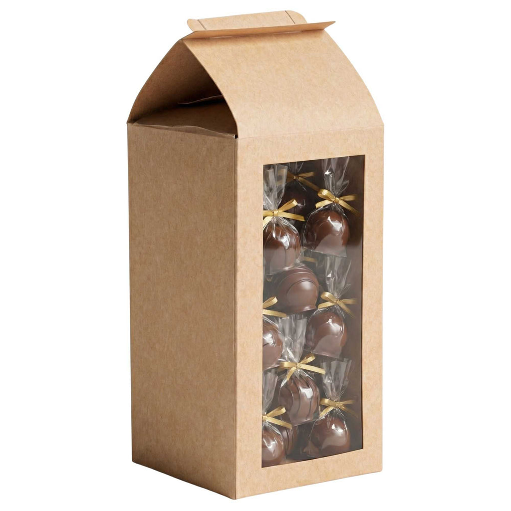 Sweet Vision Kraft Paper Tote Box - Tapered - 3 1/2" x 3 1/2" x 8 1/2" - 100 count box