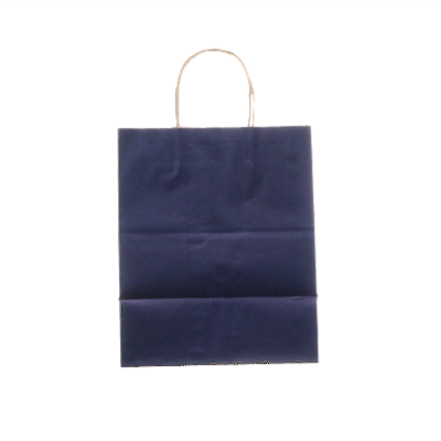 Saving Nature Dark Blue Paper Medium Retail Bag - with Handles - 10" x 6 3/4" x 12" - 100 count box