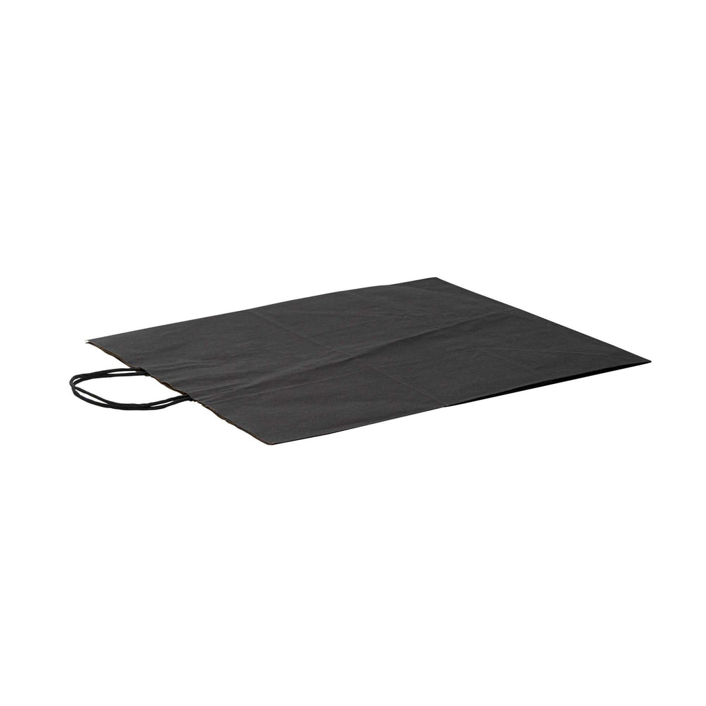 Saving Nature Black Paper Large Retail Bag - with Handles - 16" x 9 3/4" x 17 1/4" - 100 count box
