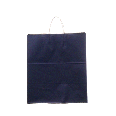 Saving Nature Dark Blue Paper Large Retail Bag - with Handles - 16" x 9 3/4" x 17 1/4" - 100 count box