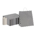 Vogue White Paper Large Shopping Bag - Black Geo Print, with Handles - 16" x 9 3/4" x 17 1/4" - 100 count box