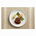 French Countryside Khaki Vinyl Woven Placemat - with Eggshell Stripe - 16" x 12" - 6 count box