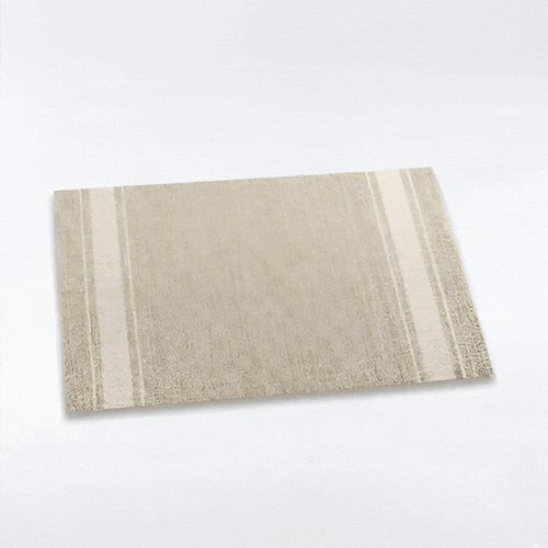 French Countryside Khaki Vinyl Woven Placemat - with Eggshell Stripe - 16" x 12" - 6 count box