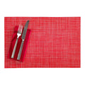 Carmel Mesh Red Vinyl Woven Placemat - with Khaki Threads - 16" x 12" - 6 count box
