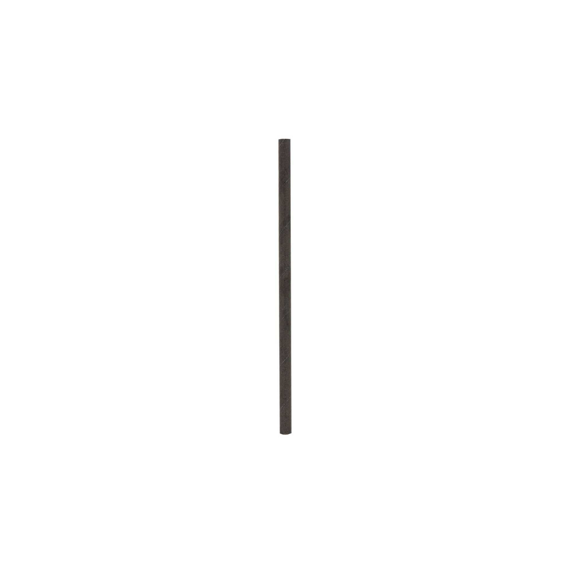 Bev Tek Matte Black Paper Cocktail Straw - Biodegradable, 6mm - 5 3/4" - 100 count box
