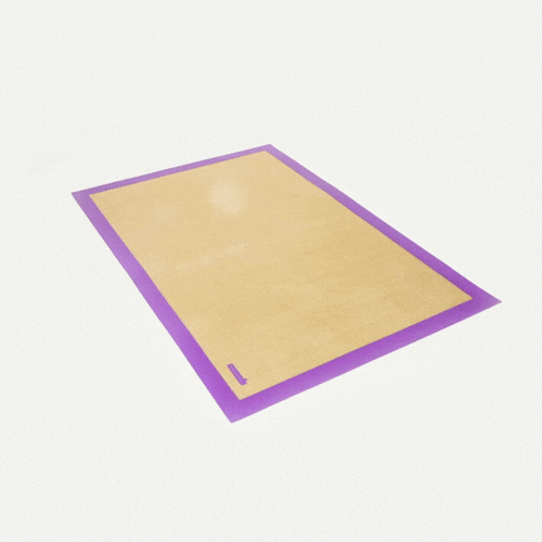 Pastry Tek Rectangle Tan and Purple Silicone Full Size Baking Mat - Allergen Safe, Color-Coded - 15 3/4" x 23 1/2" - 1 count box