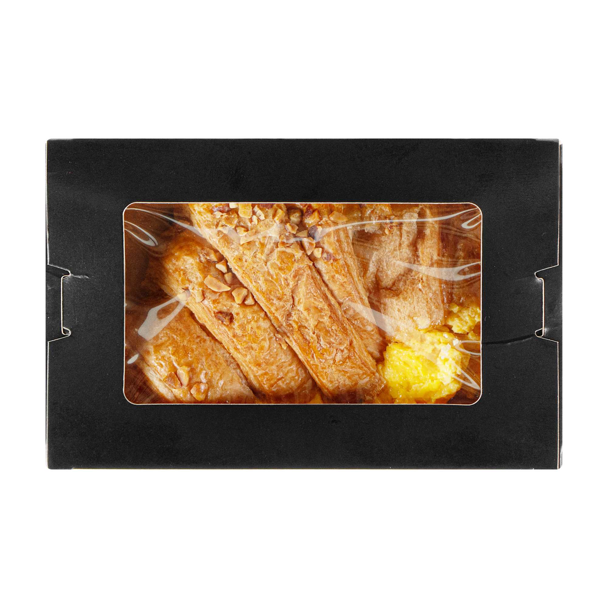 Cafe Vision 21 oz Black Paper Small Take Out Container - Hinge Lock - 6 1/4" x 4" x 1 3/4" - 50 count box