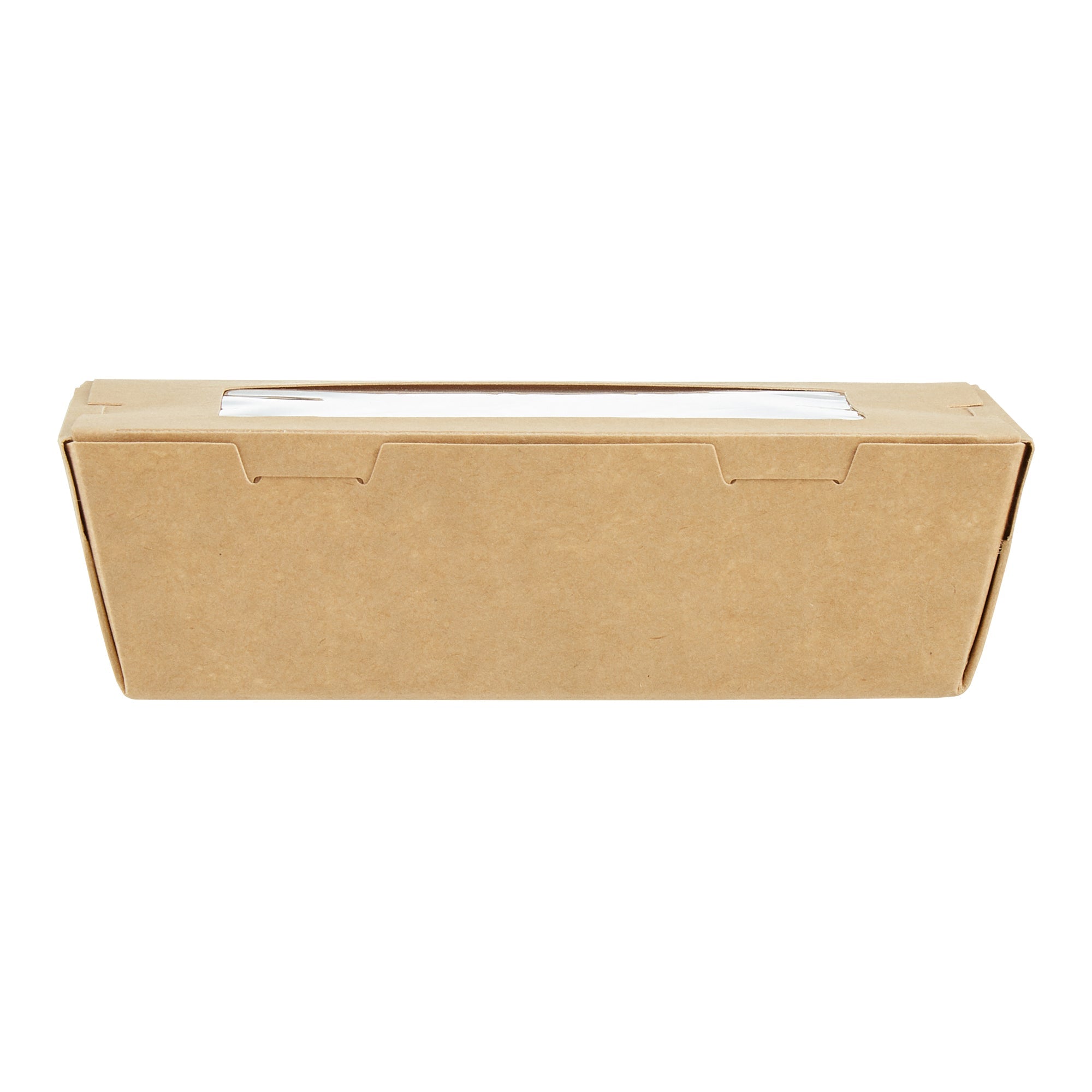 Cafe Vision 21 oz Kraft Paper Small Take Out Container - Hinge Lock - 6 1/4'' x 4'' x 1 3/4'' - 50 count box