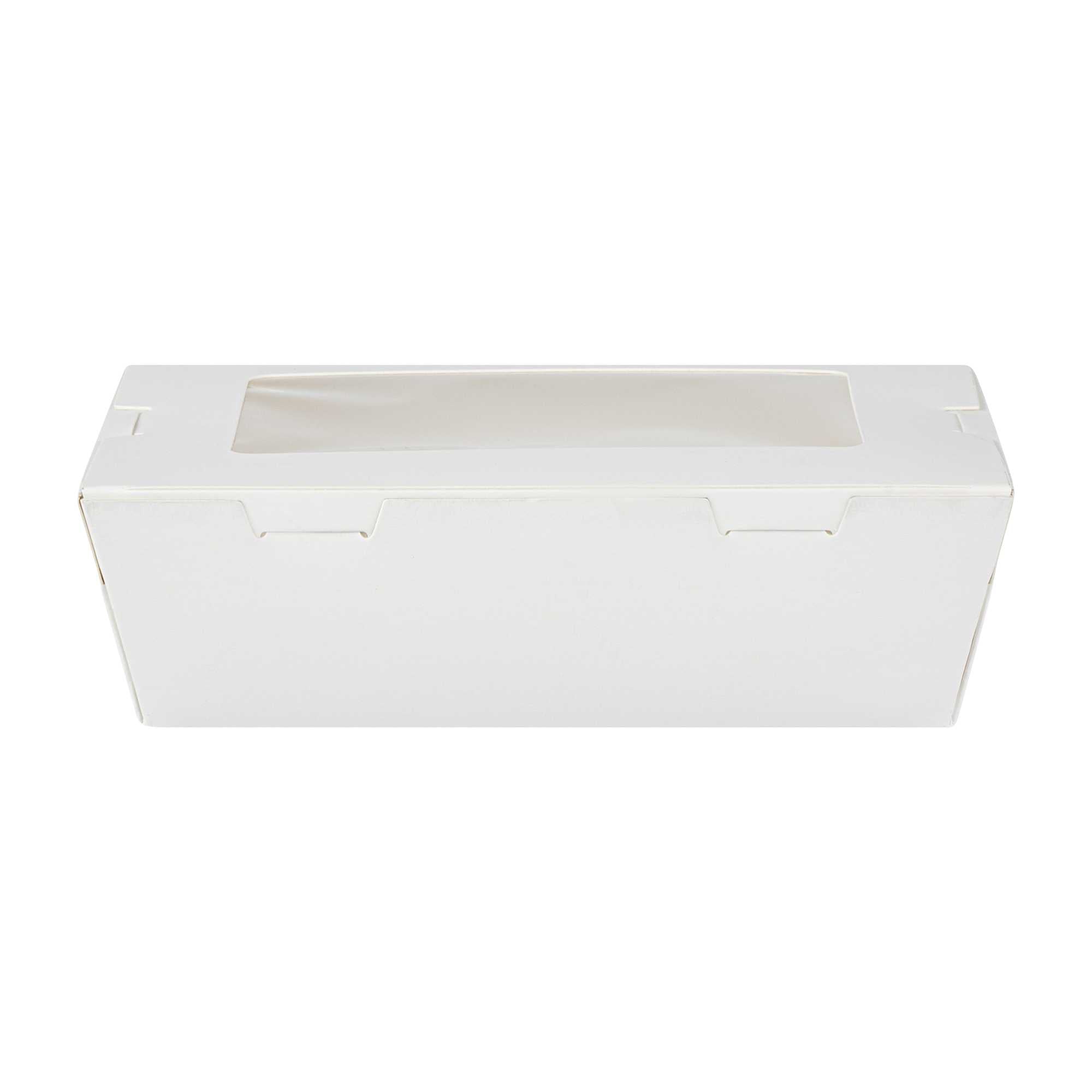 Cafe Vision 21 oz White Paper Small Take Out Container - Hinge Lock - 6 1/4" x 4" x 1 3/4" - 50 count box