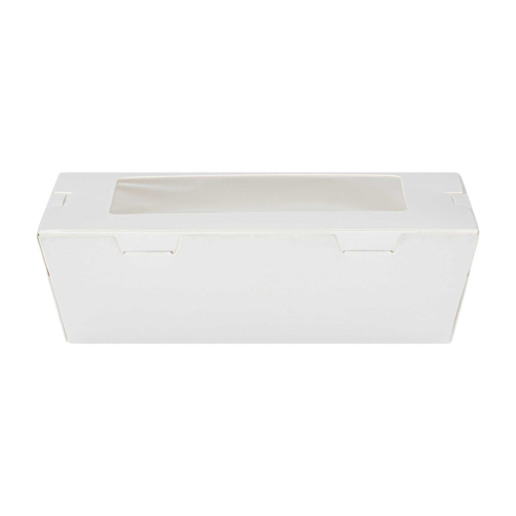 Cafe Vision 21 oz White Paper Small Take Out Container - Hinge Lock - 6 1/4" x 4" x 1 3/4" - 200 count box