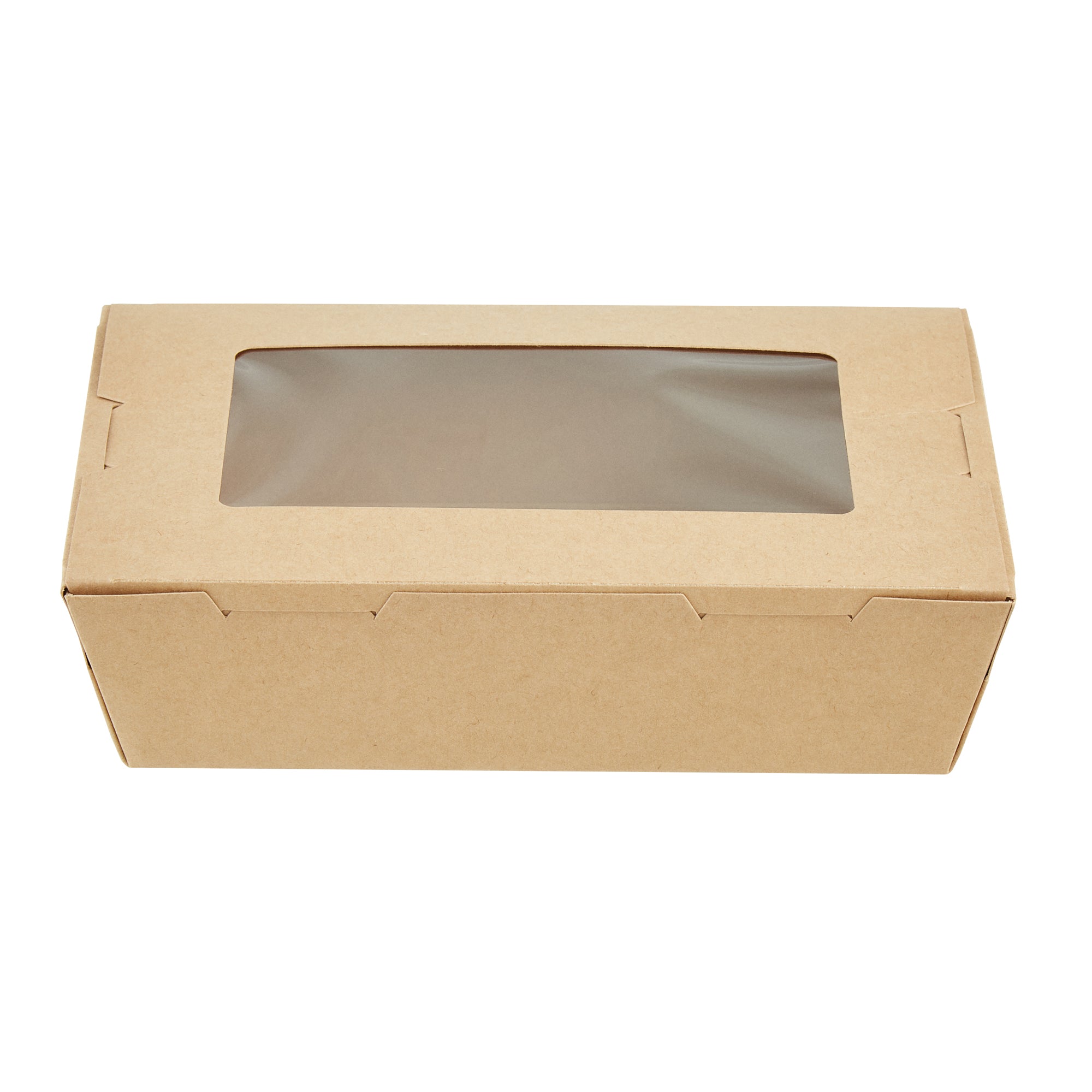Cafe Vision 42 oz Kraft Paper Medium Take Out Container - Hinge Lock - 8'' x 5 1/2'' x 2'' - 50 count box