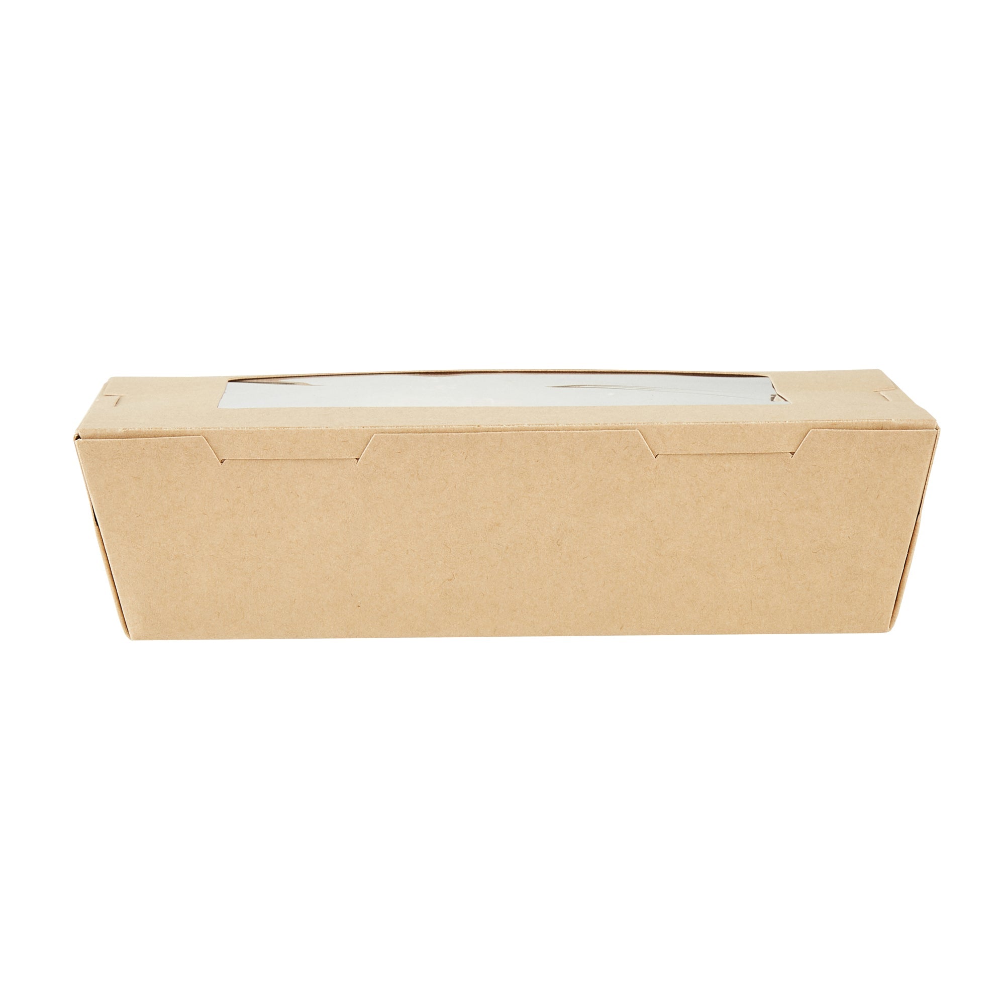 Cafe Vision 42 oz Kraft Paper Medium Take Out Container - Hinge Lock - 8'' x 5 1/2'' x 2'' - 50 count box