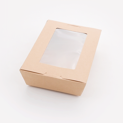 Cafe Vision 42 oz Kraft Paper Medium Take Out Container - Hinge Lock - 8'' x 5 1/2'' x 2'' - 50 count box